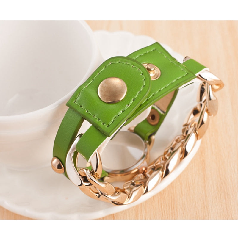 Fashion Women Winding Bracelet Watch Leather Band Ladies Dress Quartz Watch