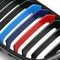 Pair M-Style Front Bumper Grille Shiny Gloss Black For BMW F20 F21 2011-2014