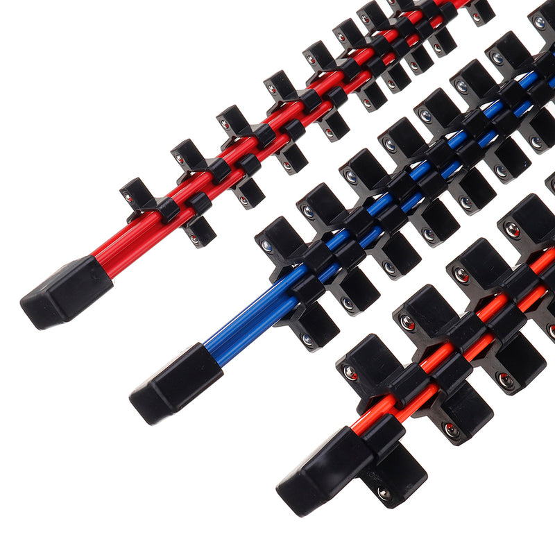 3Pcs Double-Sided Socket Holder Plastic Sleeve Frame 1/2-3/8-1/4 Million With Socket Frame Strong Rack