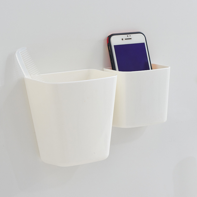 Multifunctional Storage Box Free of Punch without Cover ABS Container for Phone the Remote Control Desktop Organizer Charging Plug Holder Wall