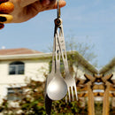 Keith Ti5310 Titanium 53g 3Pcs Tableware Cutlery Cutter Fork Spoon Set Ultralight Camping Picnic