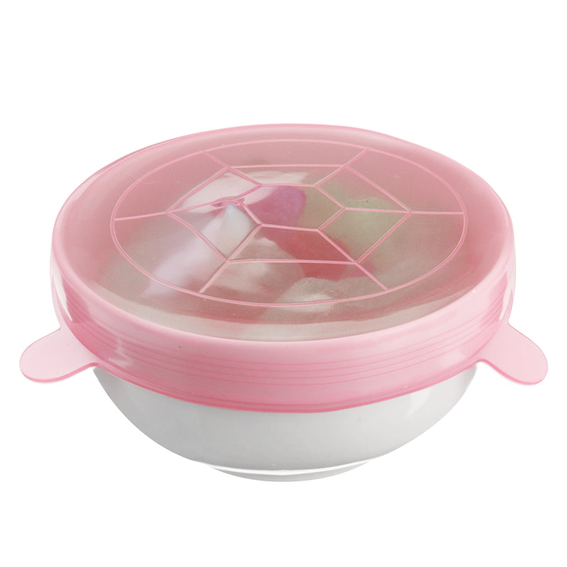 6Pcs Stretch Reusable Silicone Bowl Wraps Food Kitchen Storage Container Cover Seal