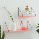 Pink Bookshelf Iron Wooden Wall Shelf Holder Rack Organizer Craft Storage Home Decoration