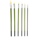 1 Set Green Rod Painting Brush 6 Pcs Paintbrush Long Handle Hair Bristle Painting Brushes Watercolor Oil Acrylic Paint Art Supplies