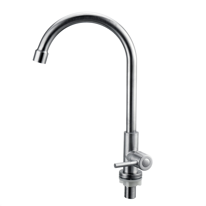 32x13.5cm Stainless Steel Kitchen Sink Faucet Single Lever Cold Water Tap Silver Faucet