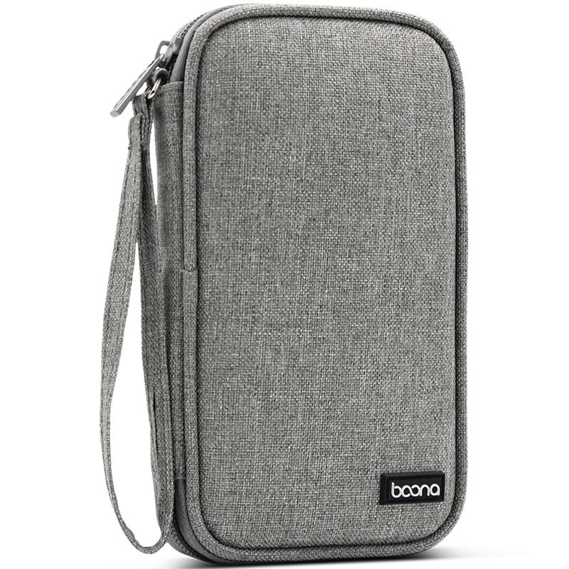 Boona 19cm*10.5cm Single Layer Digital Accessories Storage Bag Travel Bag Power Bank USB Charger Cable Organizer Bag