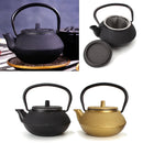 300ml Black/Gold Cast Iron Kettle Japanese Style Teapot with Strainer Tea Pot
