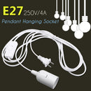 E27 US Plug-In Hanging Pendant Light Fixture Lamp Bulb Socket Cord Wire/ Switch