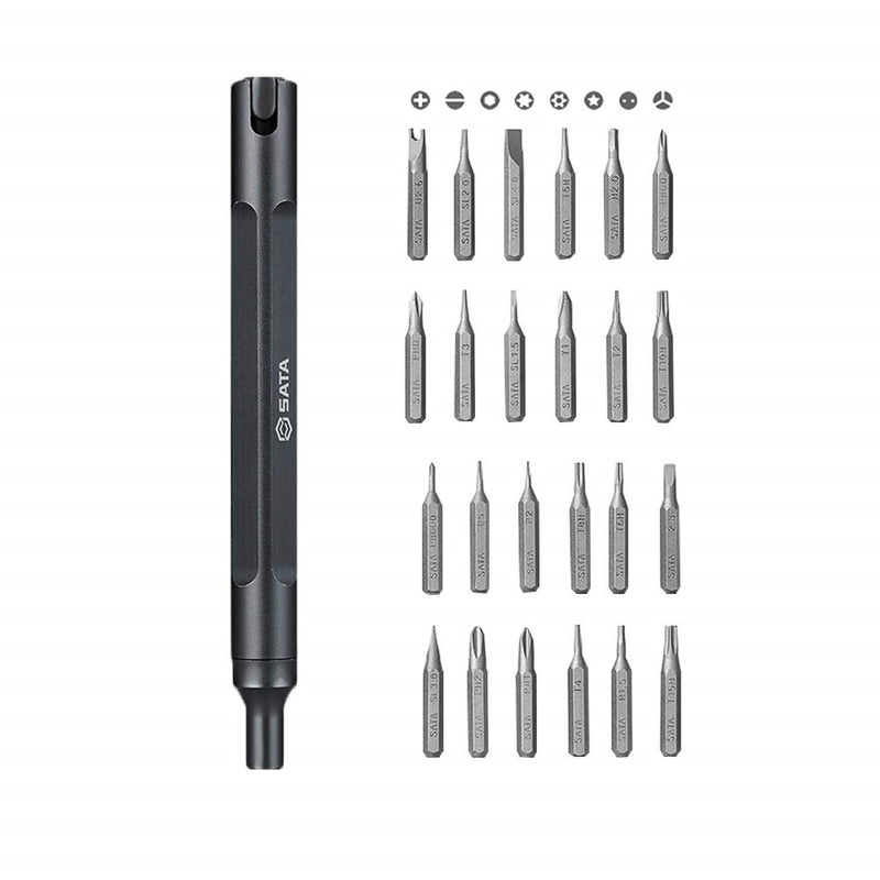 SATA 25pcs Precision Screwdriver Kits Magnetic Multi-Bits Repair Hand Tool Set