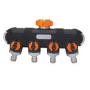 Universal 4 Way Hose Faucet Manifold Water Segregator for 3/4" 1/2" Garden Tap Splitter Water Pipe Divider Hose Quick Connector Nozzle Shut Off Control