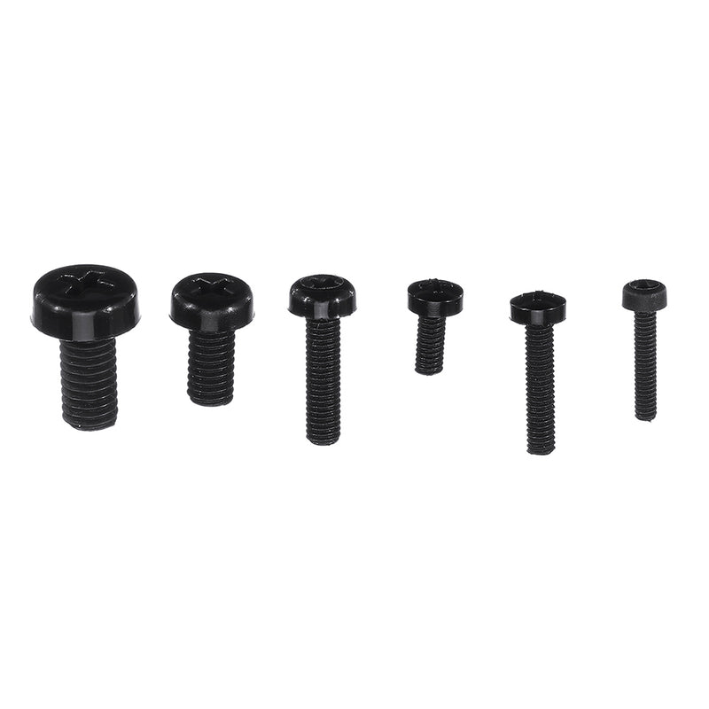 Suleve MXNP2 270Pcs White/Black M2-M5 Plastic Nylon Phillips Screw Round Head Hex Nut Assortment Kits