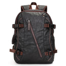 Men Vintage PU Leather Zipper Laptop Travel School Outdoor Backpack Bag Rucksack