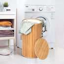 Laundry Basket Hamper Round Bamboo Washing Dirty Clothes Sorter Storage Baskets with Lid