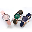 SHENGKE SK K0099 Crystal Radiation Pattern Dial Women Elegant Leather Strap Quartz Watch