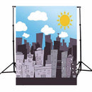 3x5FT Vinyl Cartoon City Photography Backdrop Background Studio Prop