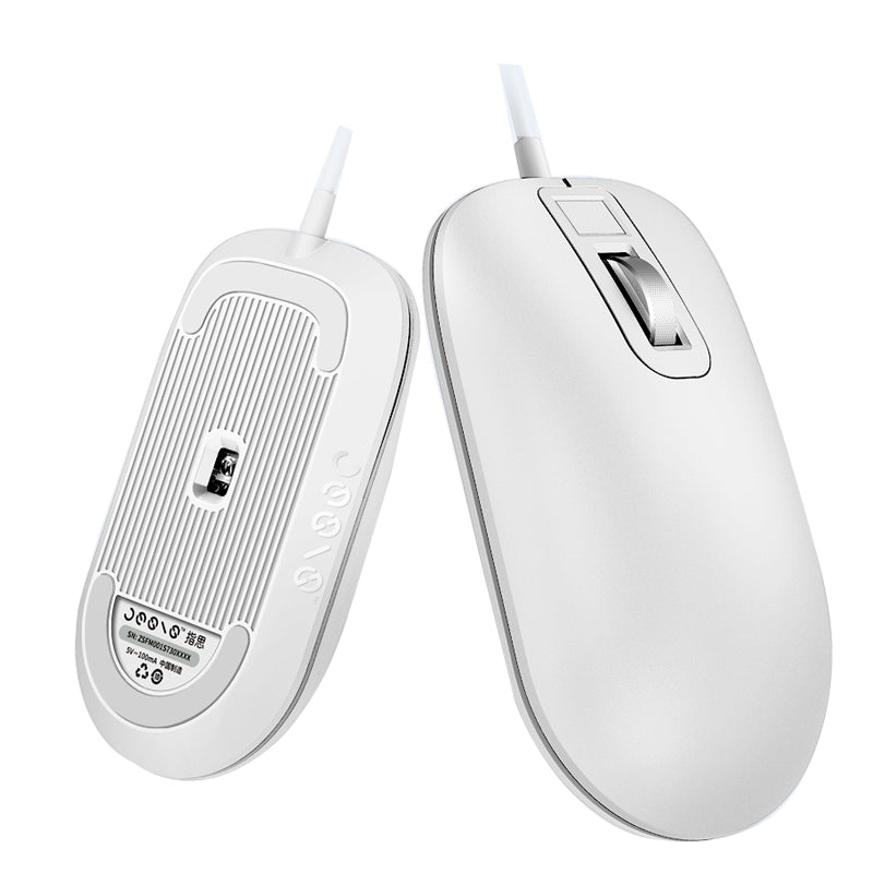 Jessis Smart Fingerprint Identification USB Wired Mouse With Optical Sensor Portable Mouse