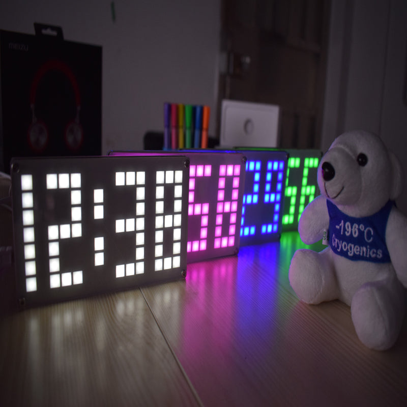 Geekcreit DIY DS3231 Touch Key Control Brightness Adjustable Big Size Dot Matrix Alarm Clock Kit
