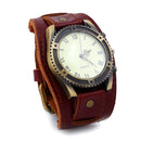 Retro Punk Style Leather Bands Men Fashion Pointer Quartz Watch