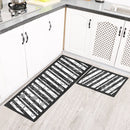 2Pcs Kitchen Floor Carpet Non-Slip Area Rug Bathroom Door Floor Mat Set