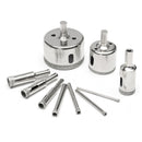 10Pcs 3-50mm Diamond Drill Bits Set Glass Hole Saw Cutter Tools
