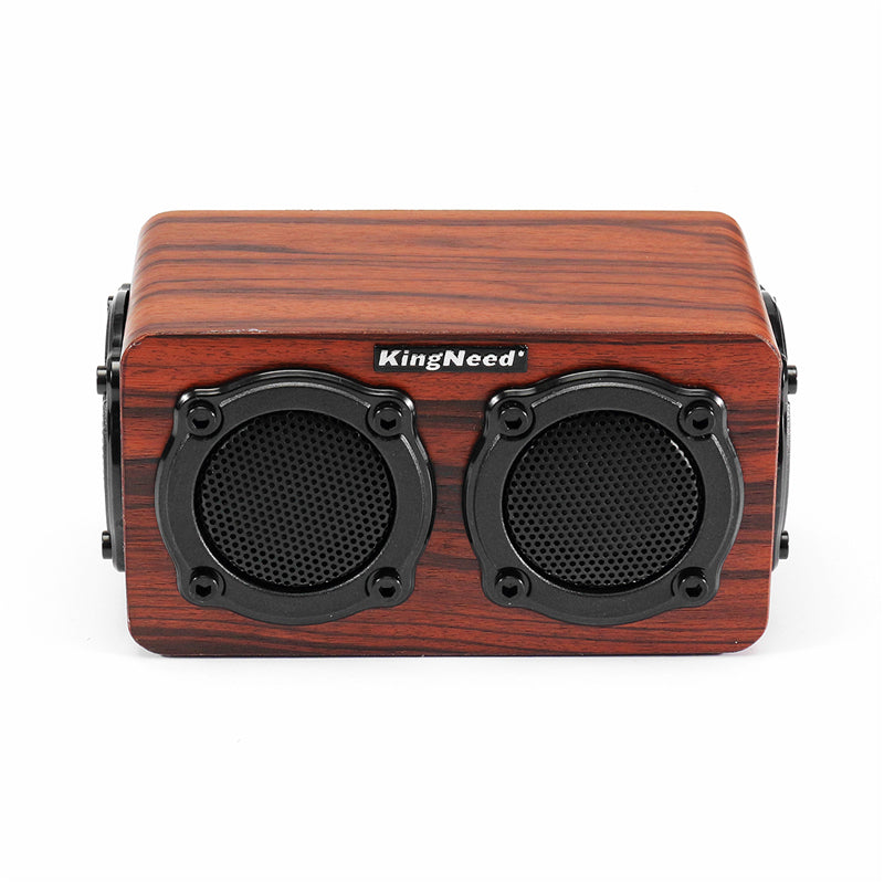 Kingneed S403 HiFi Wooden Wireless bluetooth Speaker Portable Stereo Outdoors Subwoofer with Mic