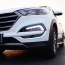 2pcs Chrome Front Fog Light Trim Decoration Cover For Hyundai Tucson 2015 2016
