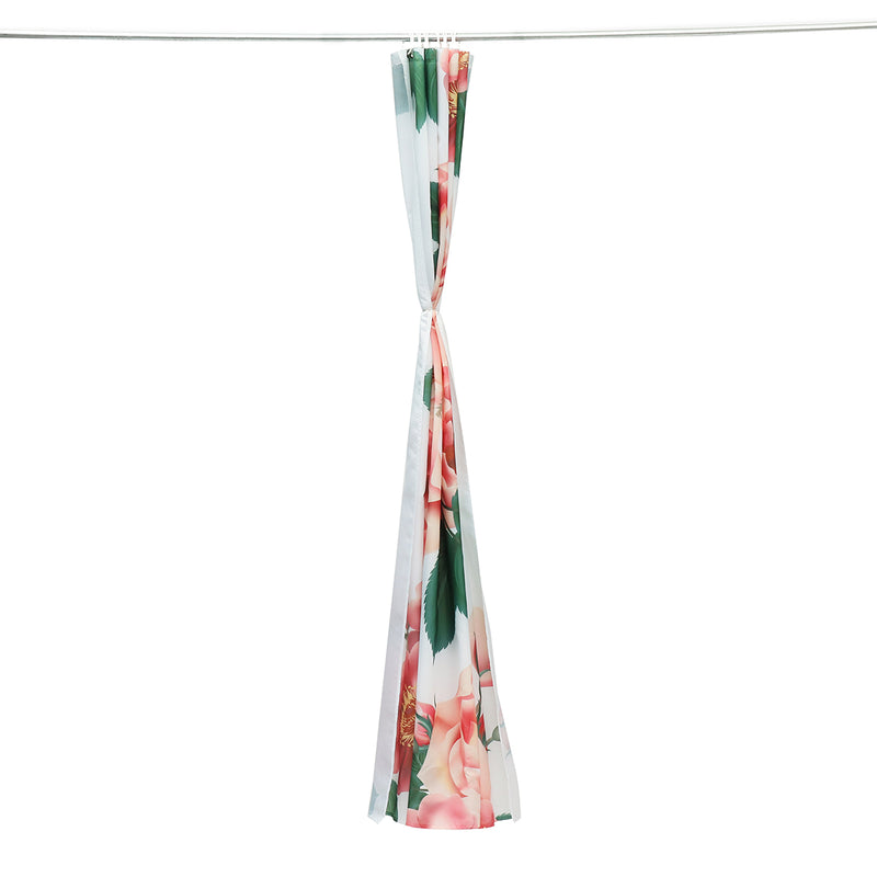 71''x71'' Long Peach Blossom Pattern Waterproof Polyester Shower Curtain with Hooks