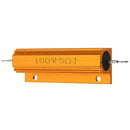 RX24 100W 5R 5RJ Metal Aluminum Case High Power Resistor Golden Metal Shell Case Heatsink Resistance Resistor
