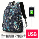 Mark Ryden USB Backpack Student Water Repellen Nylon Backpack Men Material Escolar Mochila Quality Brand 17 inch Laptop Bag School Backpack