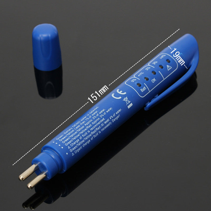Brake Fluid Tester Moisture LED Water Compact Tool Test Indicator Pen Blue