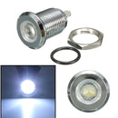 Silver/Black Shell Metal 12mm LED Indicator Light Pilot Dash Lamp Screw Shape12V