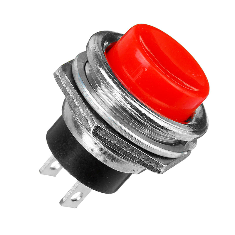 2Pcs 3A 125V Momentary Push Button Switch OFF-ON Horn Red Plastic