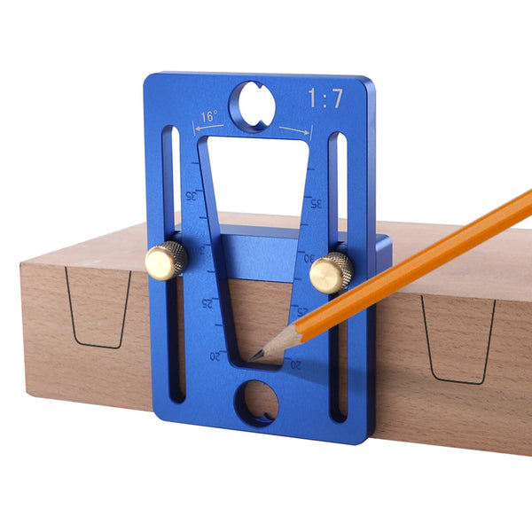 Aluminum Alloy Dovetail Marker Adjustable Woodworking Dovetail Guide Template 1:7 Dovetail Marking Gauge for Hand Cut Wood Joint