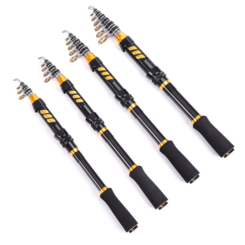LEO 28004 1.8M 2.1M 2.4M Carbon Fiber Telescopic Mini Fishing Rod Spinning Travel Sea Fishing Pole