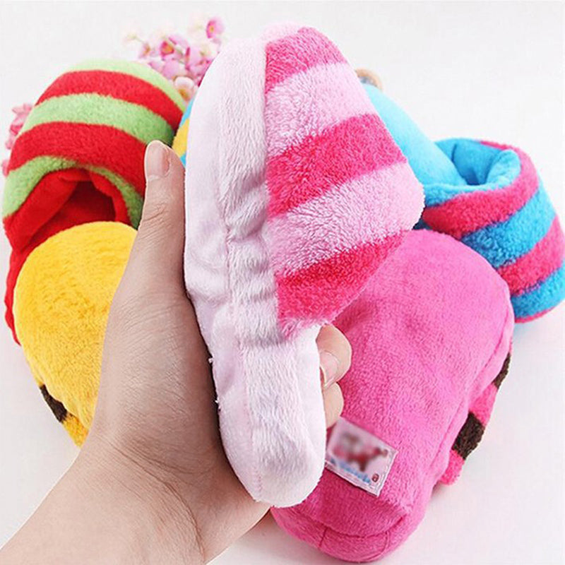 Cute Plush Slipper Shape Squeaky Toy Puppy Chew Play Toy Sound Pet Supplies for Dogs Pet Toys