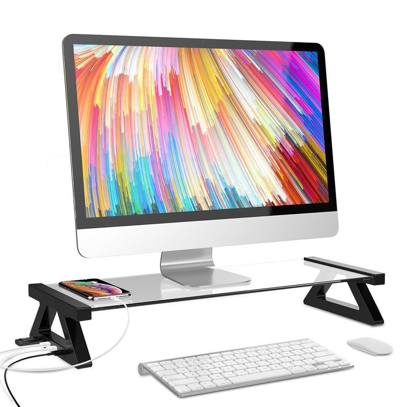 Tempered Glass USB Notebook Laptop Stand Cooling Pads