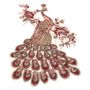 Sequins Applique Embroidered Peacock Multiple Rhinestone DIY Sewing Trim Decorations