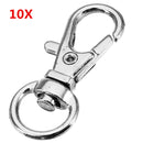 10Pcs 32mm Silver Zinc Alloy Swivel Lobster Claw Clasp with 8.5mm Round Ring