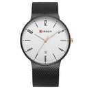 CURREN 8257 Ultra Thin Casual Design Quartz Watch Date Display Stainless Steel Men Watch