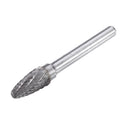 Drillpro 5Pcs DGLFA 6x10mm Double Cut Tungsten Carbide Rotary Burr Set 6mm Shank for DIY Wood Carving Metal Polishing Engraving Drilling