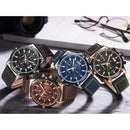 MINI FOCUS MF0175G Military Style Luminous Date Leather Strap Men Wrist Watch Quartz Watch