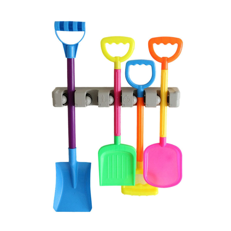 5 Position 6 Hooks Wall Mounted Mop Broom Holder Hanger Kitchen Shelf Storage Holder Garage Storage