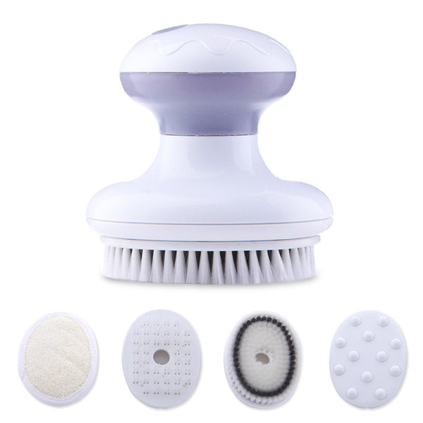 4 IN 1 Electric Bath Cleaning Brush Vibration Face Body Cleaning Massager Waterproof SPA Bath Brush