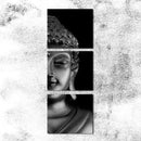 Miico Hand Painted Three Combination Decorative Paintings Half Bud-dha Wall Art For Home Decoration