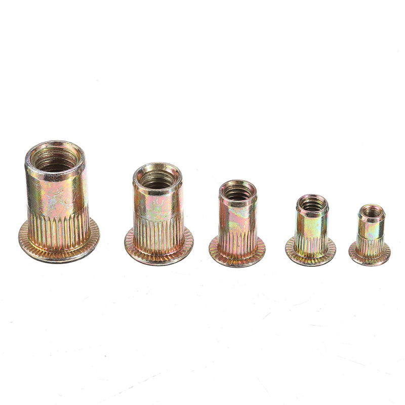 Suleve MXRN4 165Pcs M3/M4/M5/M6/M8/M10/12 Zinc Plated Rivet Nut Threaded Countersunk Head Insert Nut Tool Kits