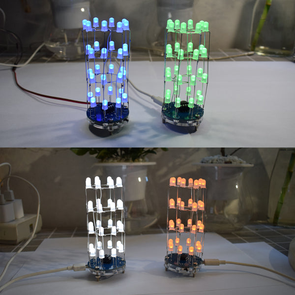 3Pcs Geekcreit DIY White Mini Star Flashing LED Cylinder Kit With 23 Flashing Mode