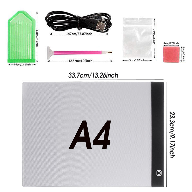 9Pcs A4 LED Light Pad Light Board Stand Holder Diamond Paintings Tool