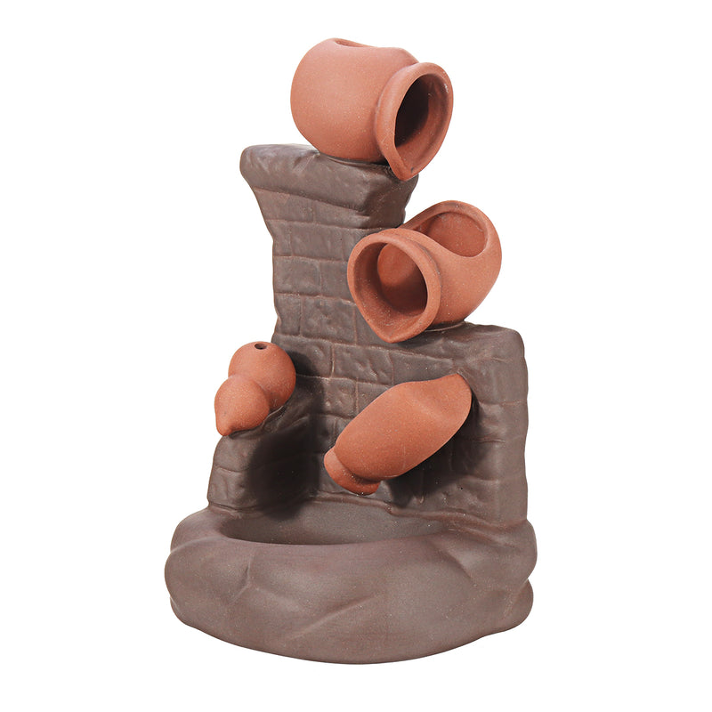 Ceramic Backflow Waterfall Smoke Incense Burner Censer Cones Holder