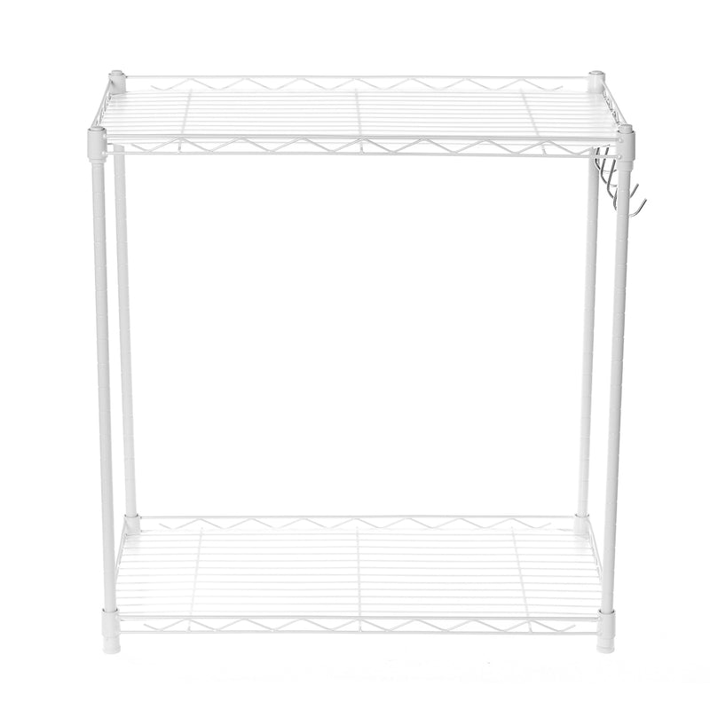 2 Tier Adjustable Steel Wire Shelving Unit Metal Rack Home Kitchen Storage Shelf