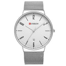 CURREN 8257 Ultra Thin Casual Design Quartz Watch Date Display Stainless Steel Men Watch